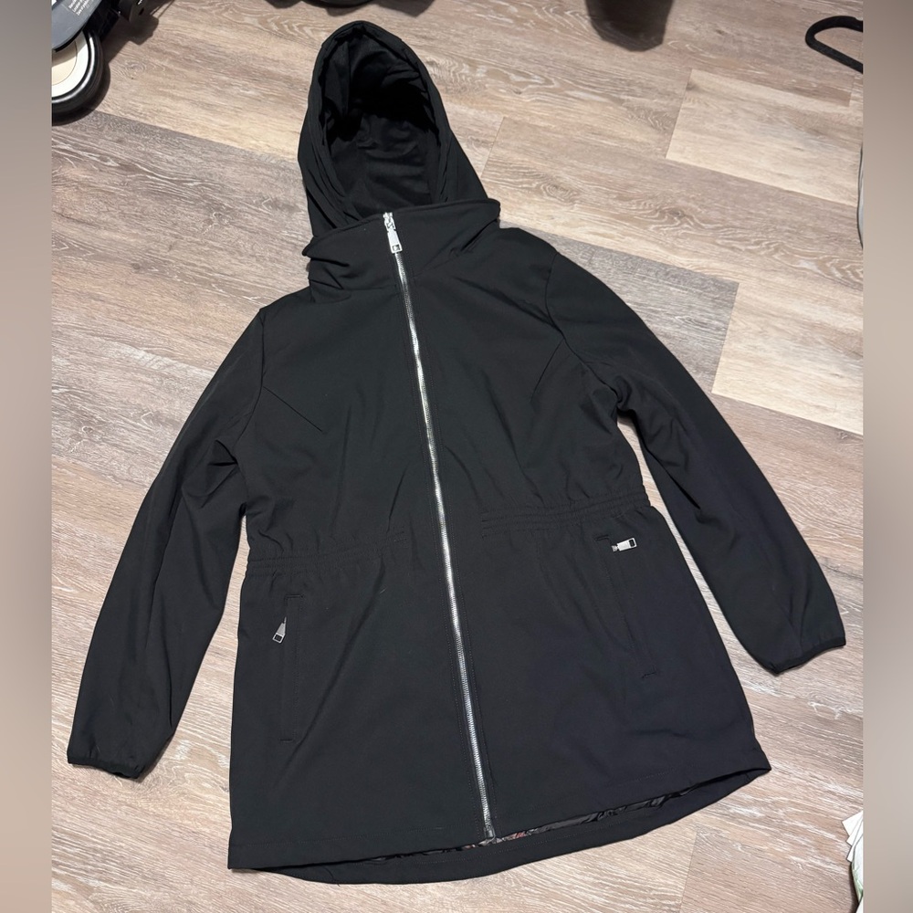 REBECCA MINKOFF Women’s Large Double Zipper Hooded Soft Shell Coat Jacket